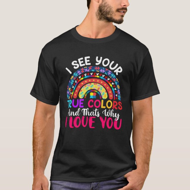 Camiseta Eu Vejo Suas Cores Verdadeiras Arco-íris Conscient (Frente)