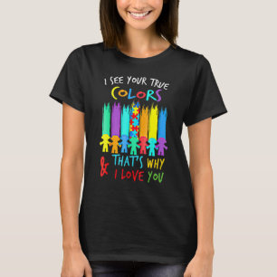 Camiseta Eu Vejo Suas Cores Verdadeiras Eu Te Amo Mãos Auti