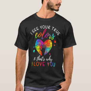 Camiseta Eu Vejo Suas Cores Verdadeiras Puzzle Mundo Consci