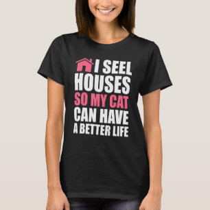 Camiseta Eu vendo casas tão minha casa de gato corretor de