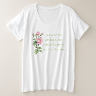 Camiseta Eu venho ao Jardim sozinho Citação Jardinagem