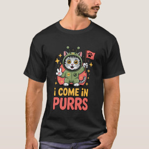 Camiseta Eu Venho em Gatos Alienígenas Engraçados Gatos Ali