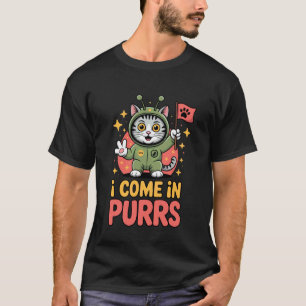 Camiseta Eu Venho em Gatos Alienígenas Engraçados Gatos Ali