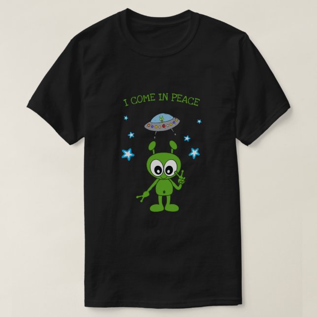Camiseta Eu venho na Alienígena da Paz (Frente do Design)