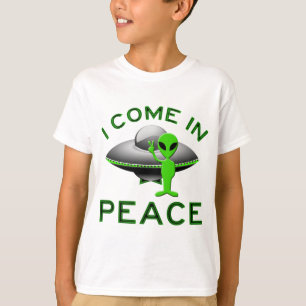 CAMISETA EU VENHO NA PAZ - ALIENÍGENA