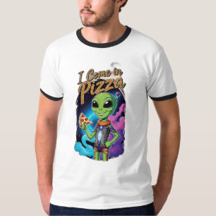 Camiseta Eu venho na pizza em vez de "Paz"