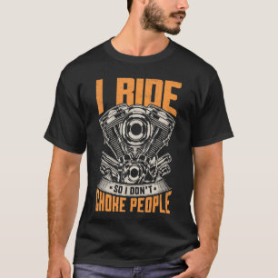 Camiseta Eu viajo para não engasgar Pessoas motociclista