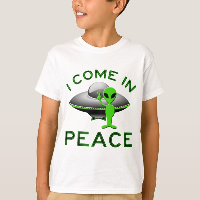 CAMISETA EU VIM EM PAZ - ALIENÍGENA (Frente)