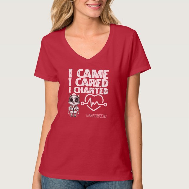 Camiseta Eu Vim, Eu Chamei, Eu Chartuei - Gato De Enfermeir (Frente)
