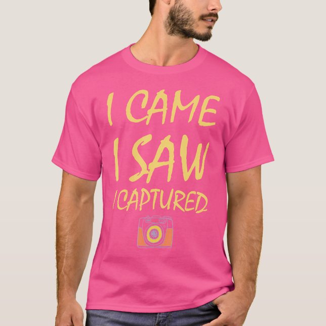 Camiseta Eu Vim Eu Vi Eu Capturei Fotografia Divertida (Frente)
