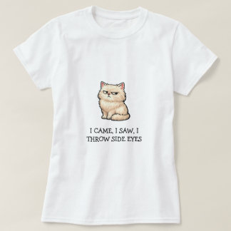 Camiseta Eu Vim Eu Vi Eu Lanço Olhares de Esquina Gato Pers