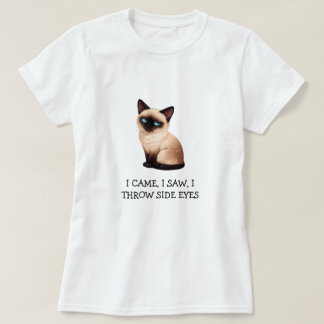 Camiseta Eu Vim Eu Vi Eu Lanço Olhares Laterais Gato Siamês