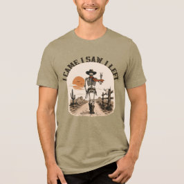 Camiseta Eu vim. Eu vi. Eu saí. Cowboy Esqueleto Gráfico