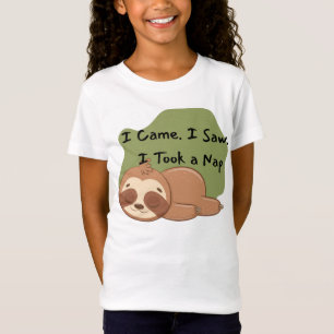 Camiseta Eu vim. Eu vi. Eu tirei um cochilo. Citação engraç