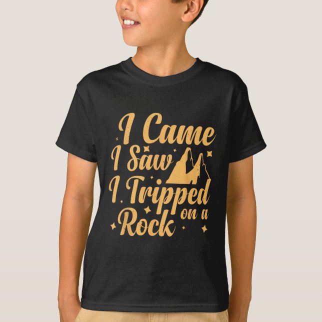 Camiseta Eu Vim Eu Vi Eu Tropecei Em Uma Rocha 1  (Frente)