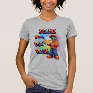 Camiseta Eu Vim Por Pizza Design de Comida de Alien Diverti