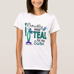 Camiseta Eu visto a cerceta para meu câncer de ovário da
