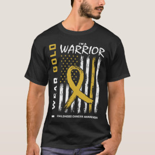 Camiseta Eu Visto a consciência Dourada do Cancer de Guerra