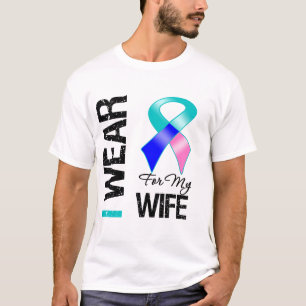 Camiseta Eu visto a fita do cancer de tiróide para minha