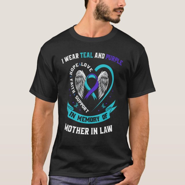 Camiseta Eu Visto a Mãe Teal e Roxa em Direito Sentido de S (Frente)
