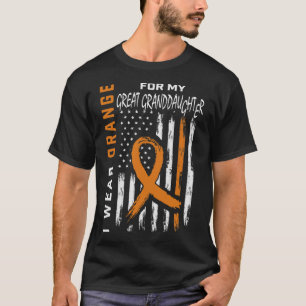 Camiseta Eu Visto a neta Excelente laranja Leukemia Awarene