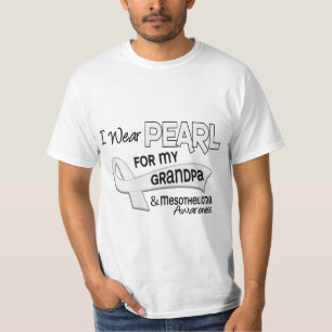 Camiseta Eu visto a pérola para meu mesotelioma do vovô 4