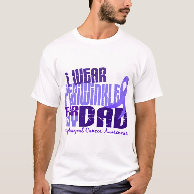 Camiseta Eu visto a pervinca para meu cancer esofágico do (Frente)