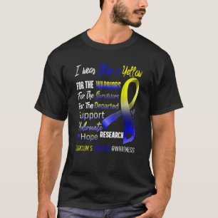 Camiseta Eu Visto Amarelo e Azul para os Awarenes da Doença