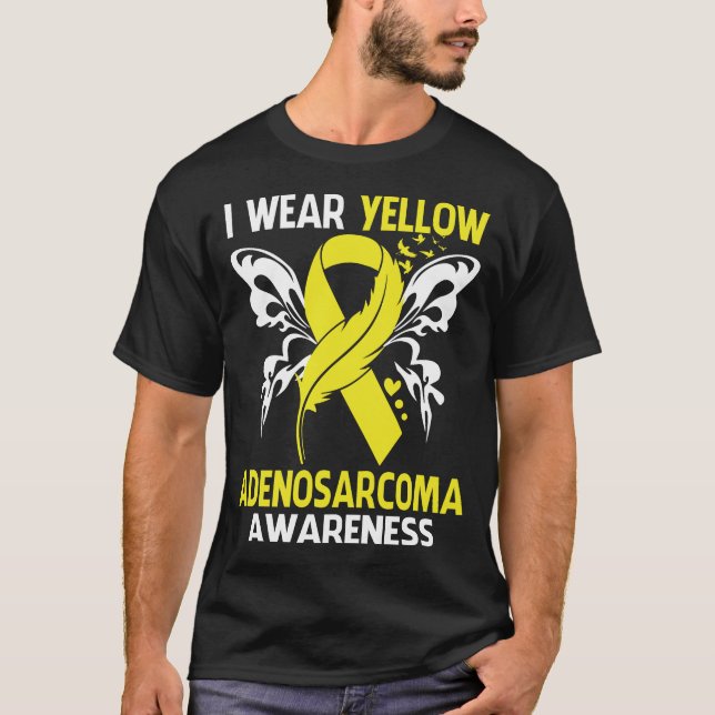 Camiseta Eu Visto Amarelo Para A Consciência Do CANCER BLAD (Frente)