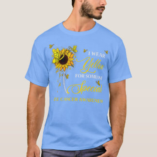Camiseta Eu Visto Amarelo Para A Consciência Do Cancer Ósse