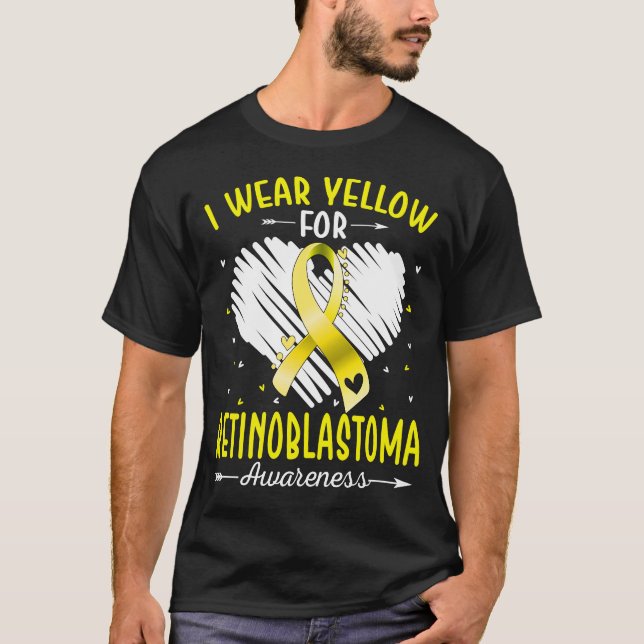 Camiseta Eu Visto Amarelo Para A Consciência do RETINOBLAST (Frente)