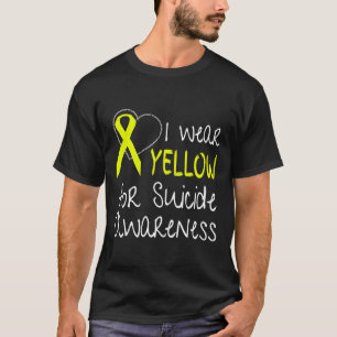 Camiseta Eu Visto Amarelo Para A Fita De Consciência Do Sui