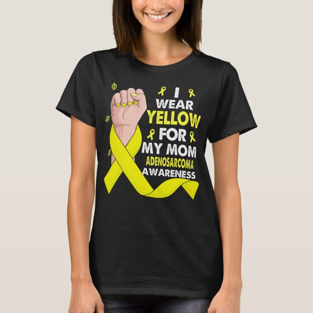 Camiseta Eu Visto Amarelo Para A Minha Mãe, ADENOSARCOMA (Frente)