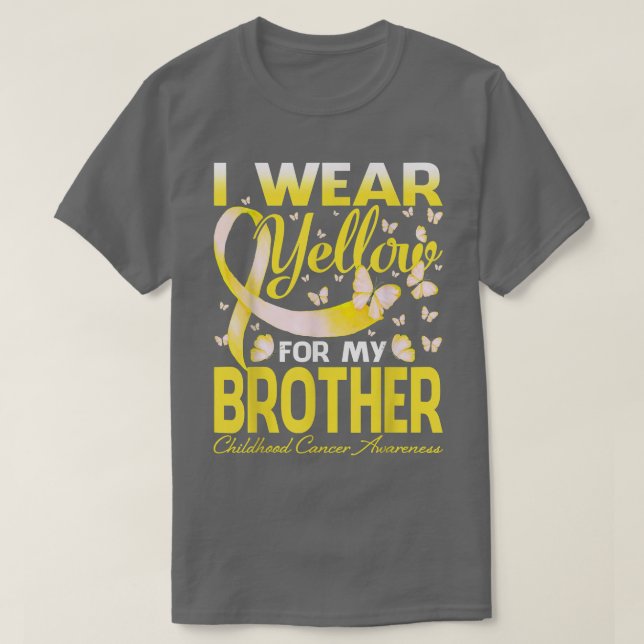 Camiseta Eu Visto Amarelo Para Meu Irmão Cancer De Infância (Frente do Design)