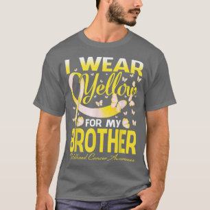 Camiseta Eu Visto Amarelo Para Meu Irmão Cancer De Infância