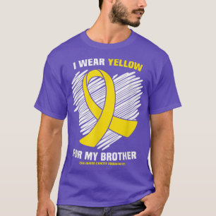 Camiseta Eu Visto Amarelo Para Meu Irmão Cancer De Infância