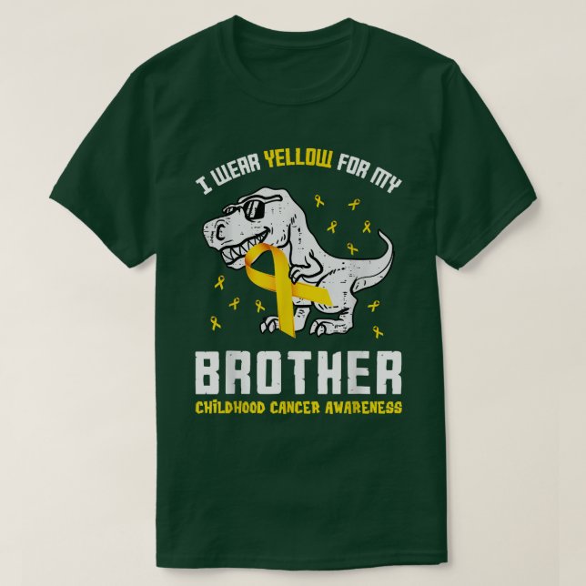 Camiseta Eu Visto Amarelo Para Meu Irmão Cancer De Infância (Frente do Design)
