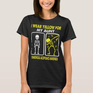 Camiseta Eu Visto Amarelo Para Minha Tia ACEITAÇÃO CRANIOFA