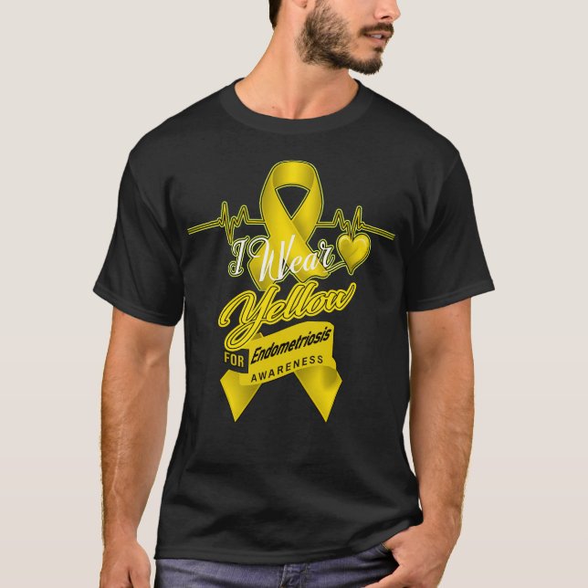 Camiseta Eu visto Amarelo Para Sensibilização Para Endometr (Frente)