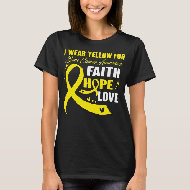 Camiseta Eu Visto Amarelo Por SENSIBILIZAÇÃO DO CANCER ÓSSI (Frente)
