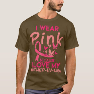 Camiseta Eu Visto Amor Rosa Na Minha Mãe Em Direito, Cancer