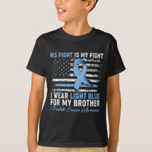 Camiseta Eu Visto Azul Claro Para O Meu Irmão Cancer De Pró