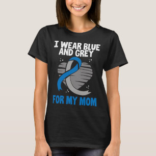 Camiseta Eu Visto Azul E Cinza Para Minha Mãe Diabetes Tipo