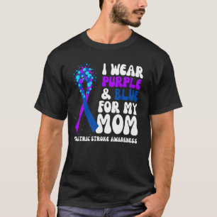 Camiseta Eu Visto Azul E Roxo Para A Minha Mãe Traço Pediát