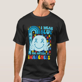 Camiseta Eu Visto Azul para a Consciência Autista Mês Sorri