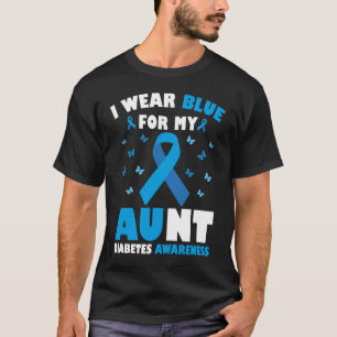Camiseta Eu Visto Azul Para A Consciência Da Minha Tia Diab