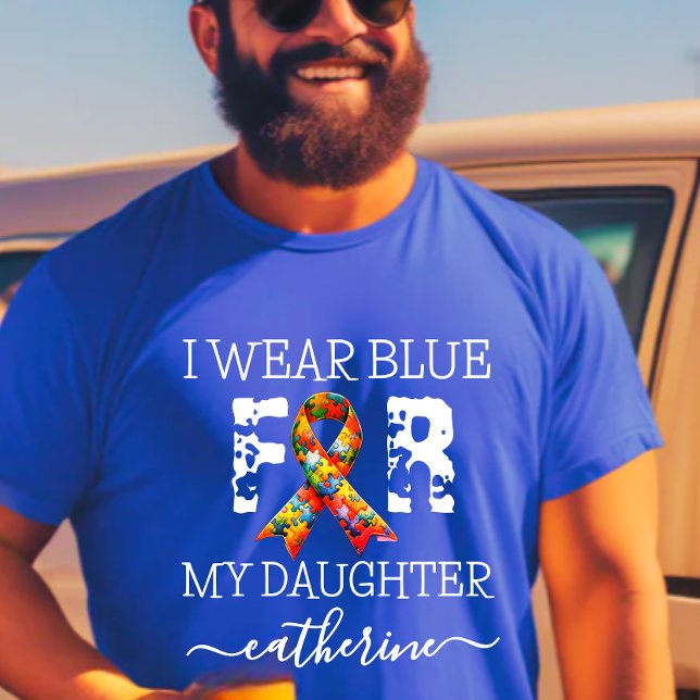 Camiseta eu visto azul para a consciência do autismo (Criador carregado)