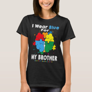 Camiseta Eu Visto Azul Para A Consciência Do Autismo Irmão