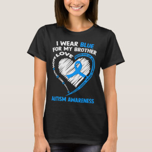 Camiseta Eu Visto Azul Para A Consciência Do Autismo Irmão