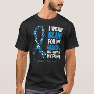 Camiseta Eu Visto Azul Para A Granndma Sua Luta É Minha Lut